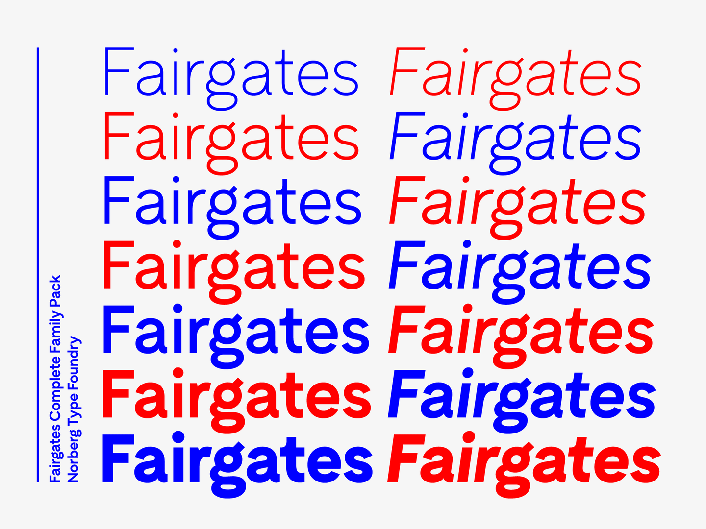 Fairgates Complete Family Pack - A truly versitale sans serife, a perfect brand design typeface as well as a good typeface for editorial design
